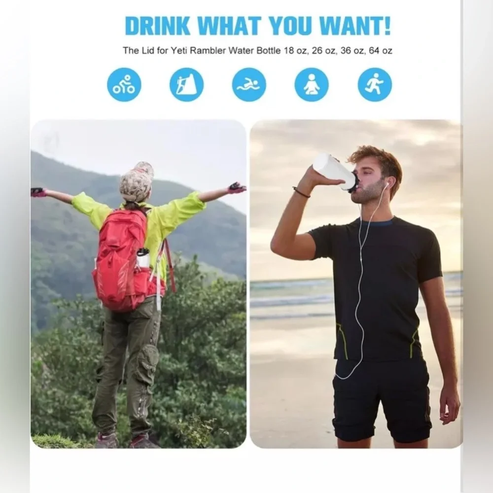 Yeti Rambler Replacement Straw lid for Yeti Rambler Water Bottle 18 26 36 64 oz. - Picture 7 of 7